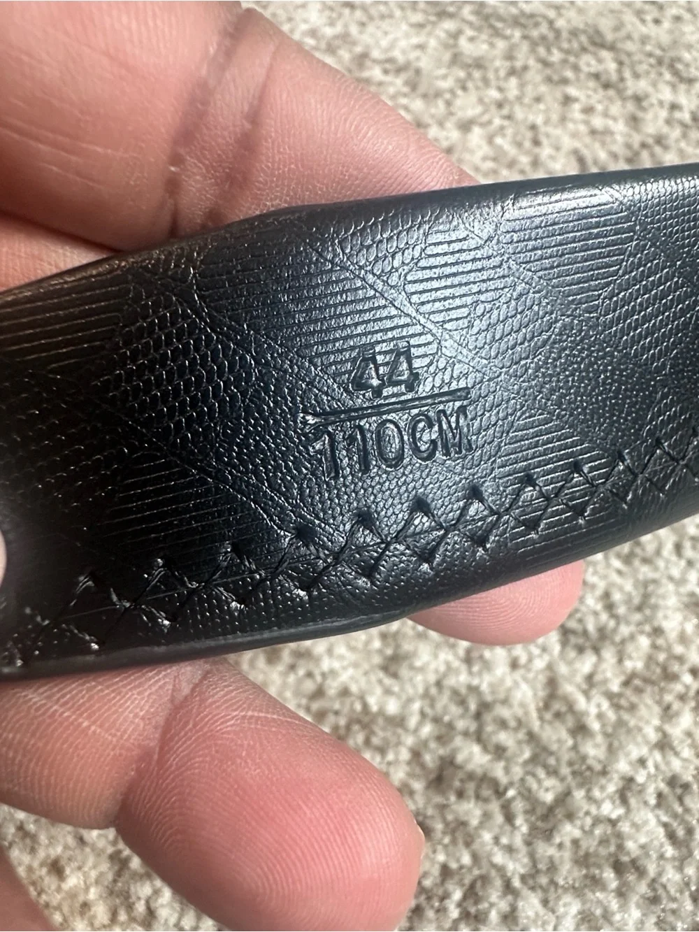 Lacoste Men’s Black Leather Belt 44